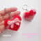 Heart With Bow Keychain Crochet Pattern Coquette Heart Crochet Valentines Matching Keychains Couple 0