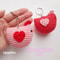 Valentine Chicken Keychain Crochet Pattern Pink Chicken With Heart Valentines Keychains For Couple
