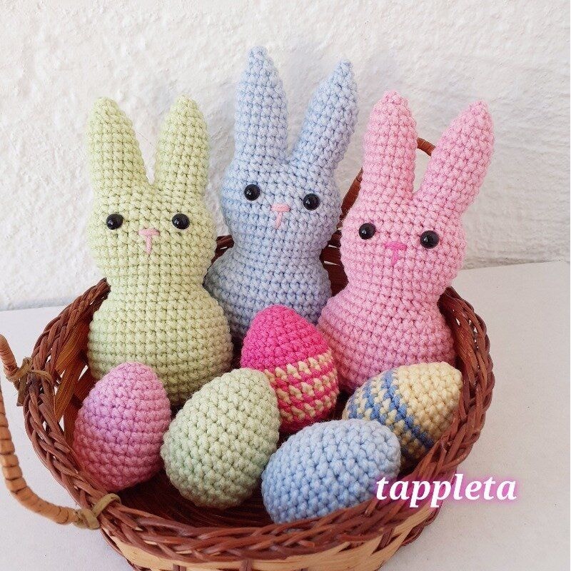 Marshmallow Bunny And Egg Crochet Pattern Peep Bunny Pattern Easter Egg Pattern Easter Bunny Simple 0