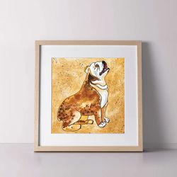 Watercolor Painting Bulldog Pet Portrait Handmade for Dog Owners Ideal for Bulldog Lovers Gift Idea