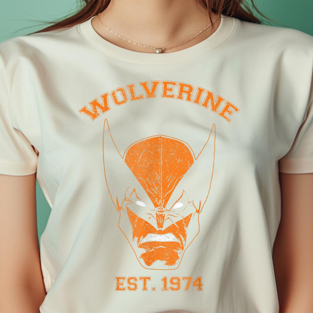 Marvel X-Men Wolverine Orange Collegiate Vintage PNG, Wolverine PNG, Marvel Wolverine Digital Png Files.jpg