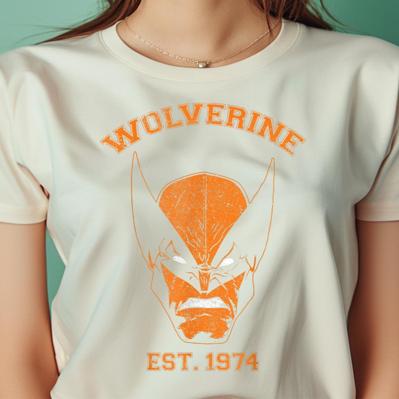 Marvel X-Men Wolverine Orange Collegiate Vintage PNG, Wolverine PNG, Marvel Wolverine Digital Png Files.jpg