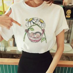 the cute hedgehog cartoon t-shirts for women