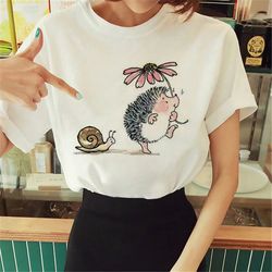 cute hedgehog cartoon t-shirts for women 24