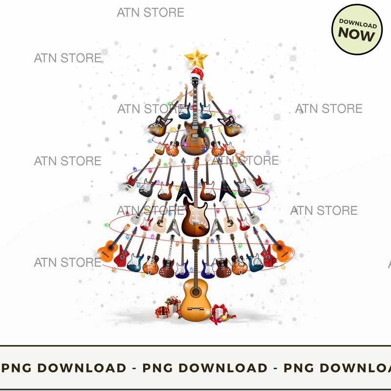 GUITAR TREE HAT IN SNOW MERRY CHRISTMAS .jpg