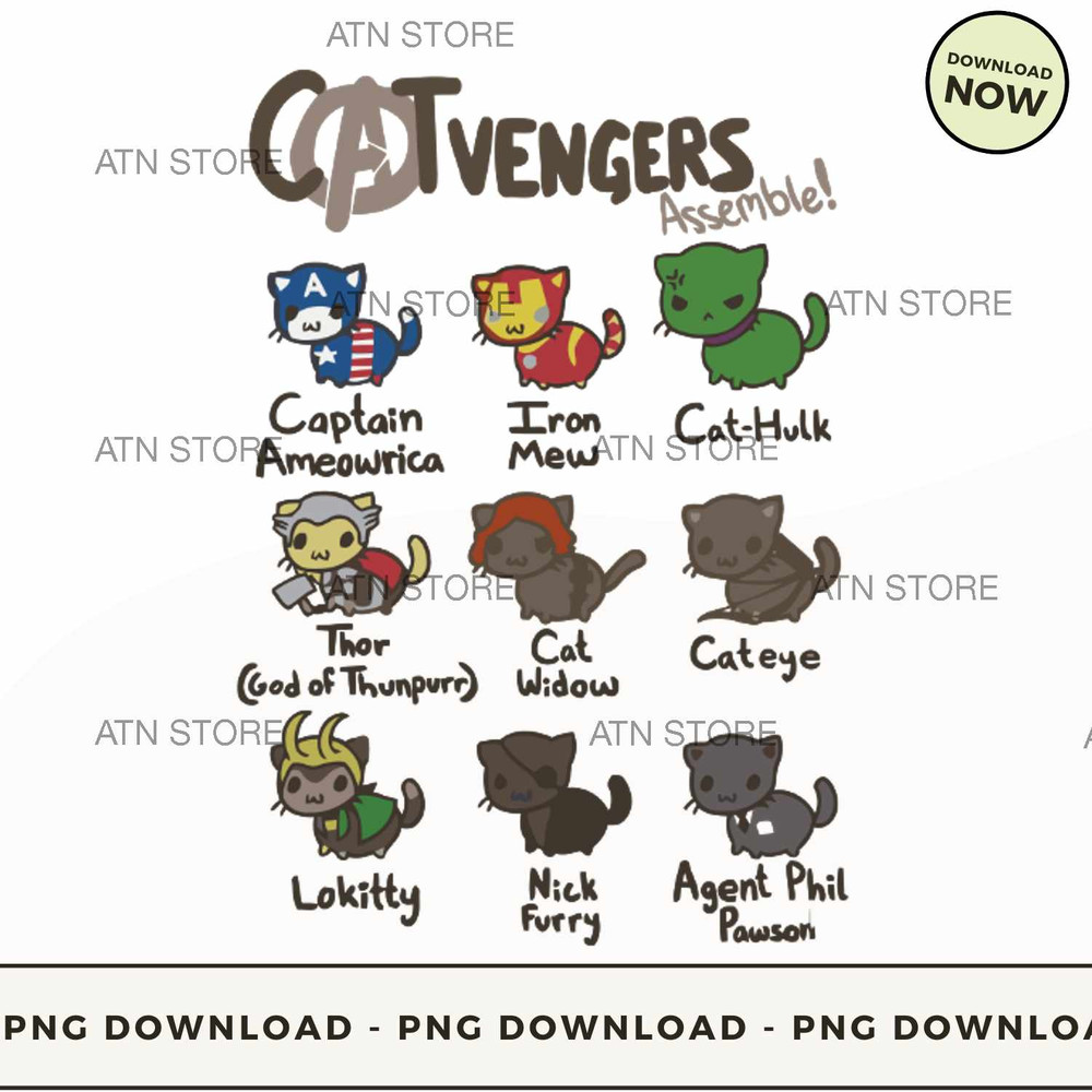 Catvenger assemble Captain Ameowrica Iron Mew Cat-hulk Thor god of thunpu.jpg