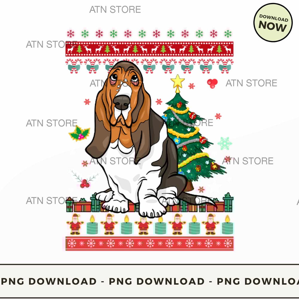 basset hound christmas theme.jpg
