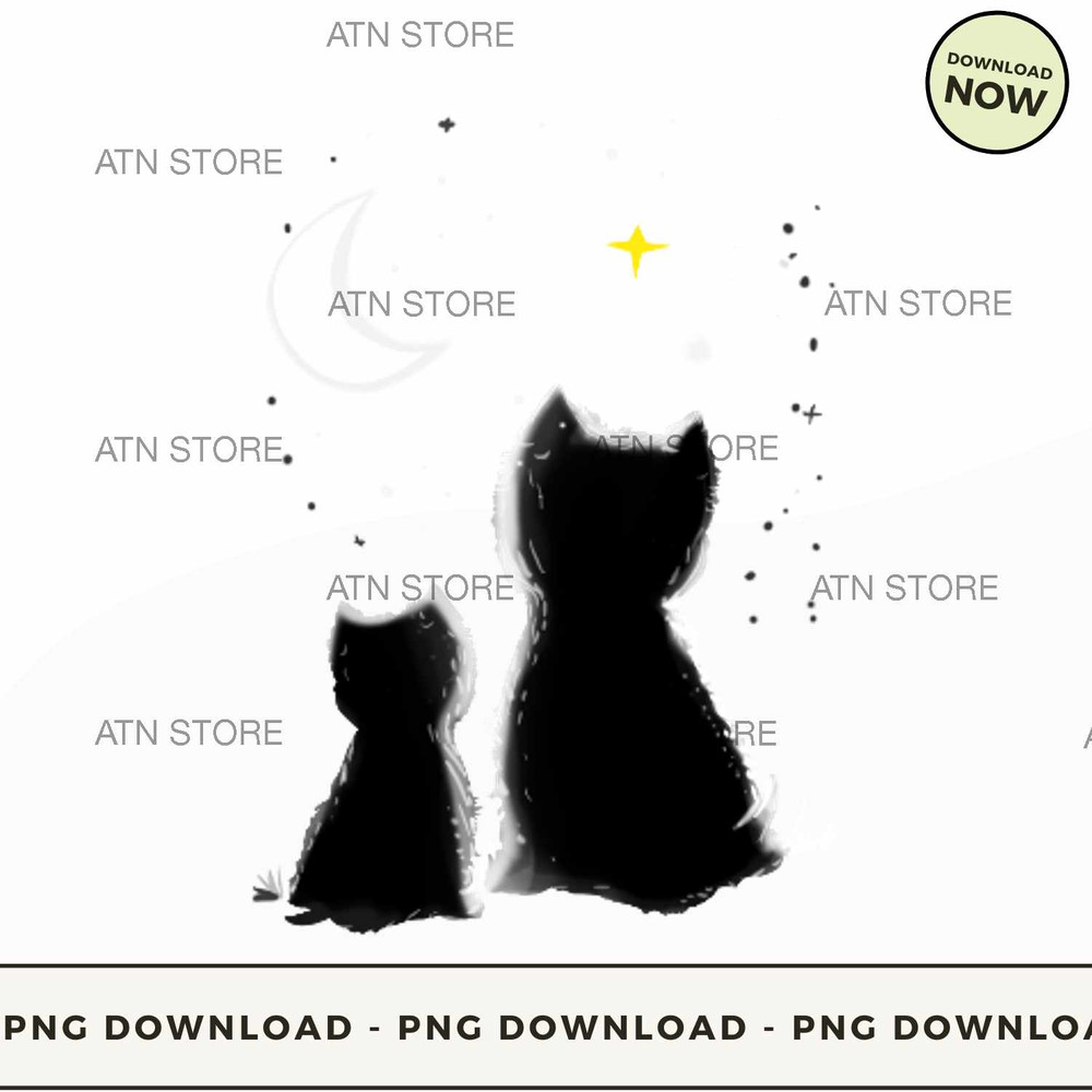 silhouette of two cats staring into the night sky.jpg