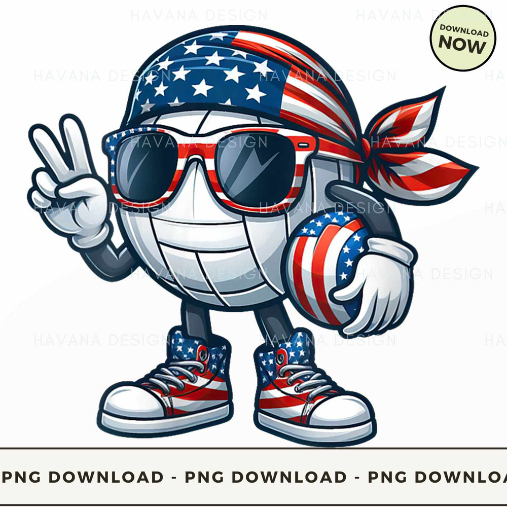 Volleyball American USA Sunglasses Costume.jpg