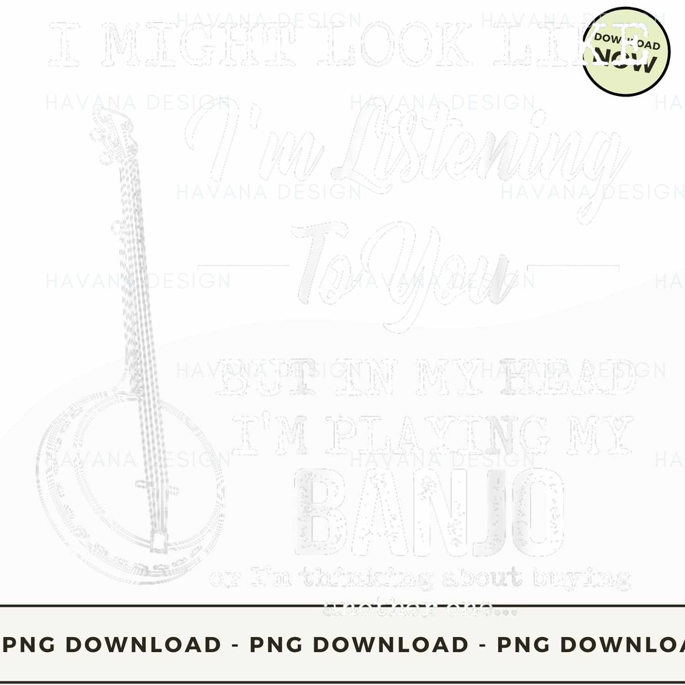 Listening Head Playing Banjo T Shirt.jpg