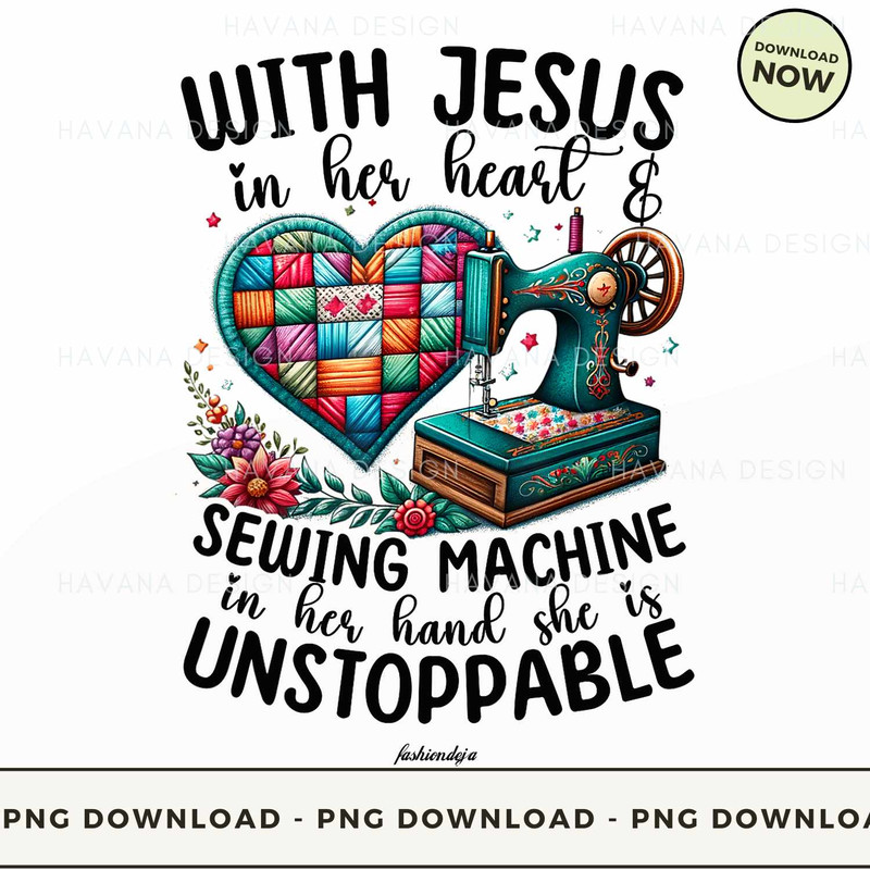 Sewing Machine In Her Hand .jpg