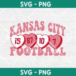 Kansas City Football Valentine Svg, NFl valentine svg,  Superbowl 2024 Svg, Superbowl Champions 2024 svg
