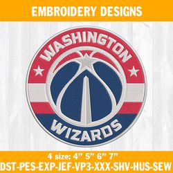 Washington Wizards Embroidery Designs, NBA Embroidery Designs, Washington Wizards Basketball Embroidery Designs