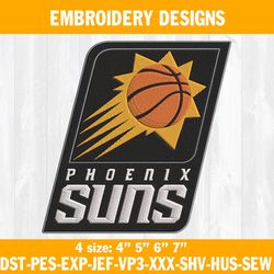 Phoenix Suns Embroidery Designs, NBA Embroidery Designs, Phoenix Suns Basketball Embroidery Designs