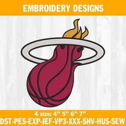 Miami Heat Embroidery Designs, NBA Embroidery Designs, Miami Heat Basketball Embroidery Designs