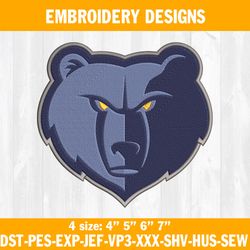 Memphis Grizzlies Embroidery Designs, NBA Embroidery Designs, Memphis Grizzlies Basketball Embroidery Designs