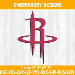 Houston Rockets Embroidery Designs, NBA Embroidery Designs, Houston Rockets Basketball Embroidery Designs