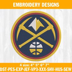 Denver Nuggets Embroidery Designs, NBA Embroidery Designs, Denver Nuggets Basketball Embroidery Designs