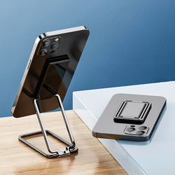 Phone Ring Holder Metal Finger Kickstand - Rotation Magnetic Car Mount Grip - Foldable Desktop Stand - Ultra Thin Smartp