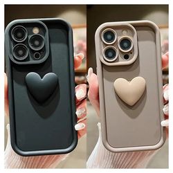 Cute INS 3D Love Heart Matte Phone Case - for Huawei Honor 90 8X X9 5G Y7A Nova 5i 5T 7 9 Pro SE P50 Y9S Y9 Prime 2019 -