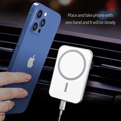 Magnetic Car Holder for MagSafe iPhone 12/13/14 Pro Max Accessories | 15W Fast Qi Wireless Charging Mount | Smartphone C