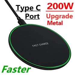 200W Wireless Charger Pad for iPhone 14/13/12/15 Pro/XS Max | Induction Fast Wireless Charging Station for Samsung