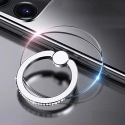 Cell Phone Ring Holder Stand Diamond Transparent Finger Grip Clear | 360 Degree Rotation Kickstand | Compatible with iPh