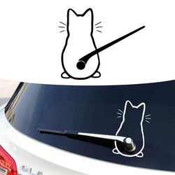Car Interior Stickers | Art Design Fun Cat Car Stickers | Window Rear Glass Car Decoration | Car Styling Stickers and De