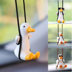 Car Accessorie Car Fragrance Gypsum | Cute Anime Swing Duck Pendant | Auto Rearview Mirror Ornaments | Birthday Gift | A
