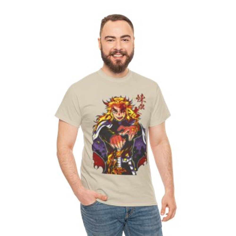 Demon Slayer Rengoku Heavy Cotton Tee Casual Classi.jpg