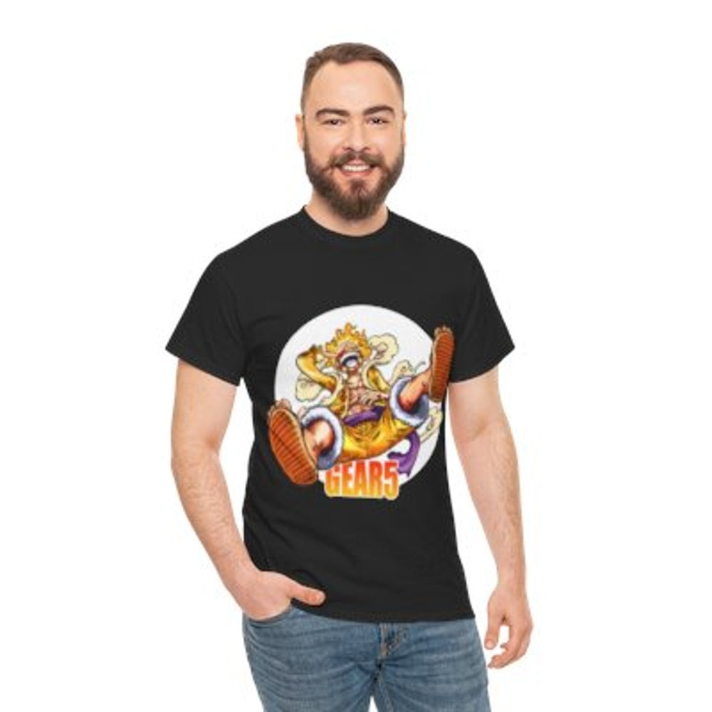 One Piece 5 Gear Unisex Heavy Cotton Tee Casjpg