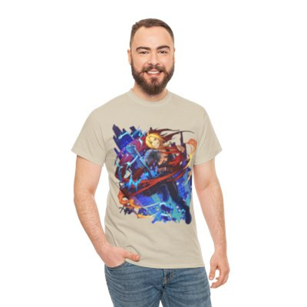 Anime Edward Elric Attack Unisex Heavy Cotton Tee_y.jpg