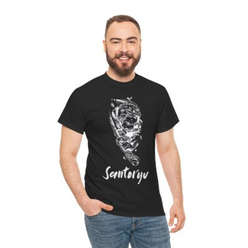 Anime Mugiwara Zoro Santoryu Unisex Heavy Cotton Te.jpg