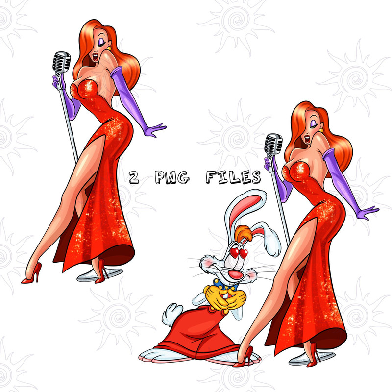 Bundle of 2 Jessica digital PNG, Girl red dress Design, Rabbit PNG, princess Sublimation, Printable file, St Valentines Day.jpg