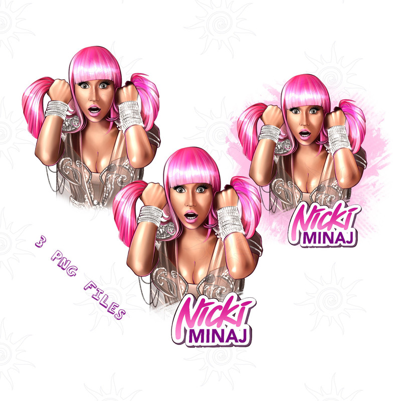 Hand drawn Nicki Minaj digital PNG, Nicki Minaj Pink Friday 2 World Tour, Gag City Tour fans merch, Gift For Fan Png, Nicki Png.jpg