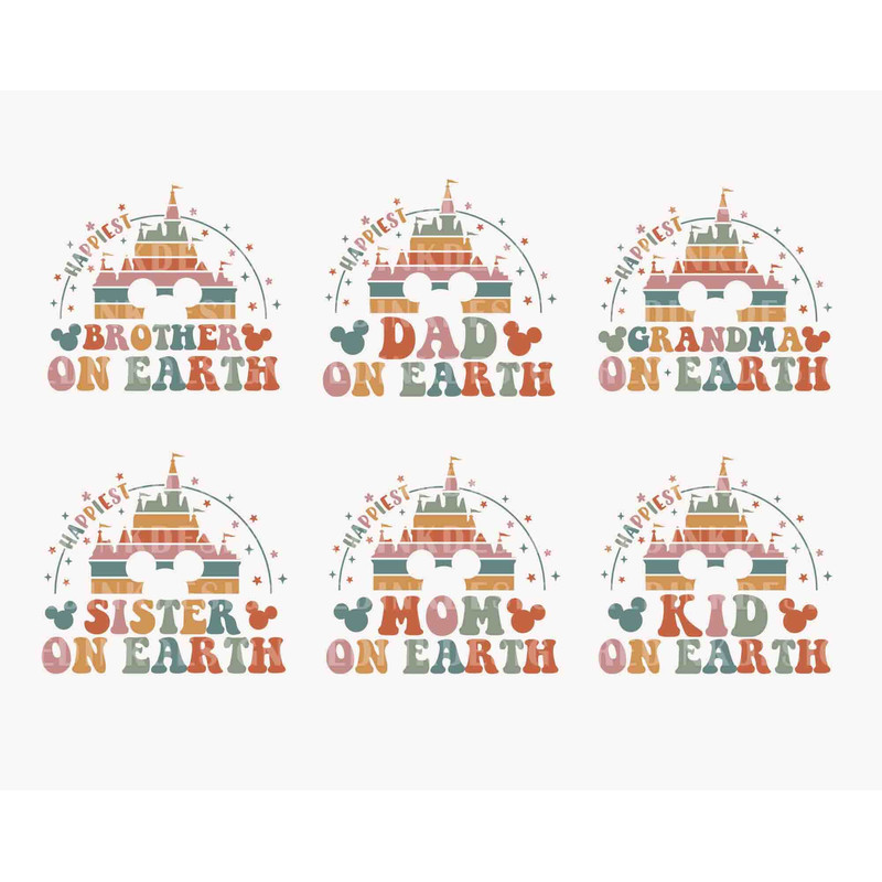Bundle Happiest On Earth SVG, Family Trip 2024 Svg, Family Vacation Svg, Vacay Mode Svg, Magical Castle Svg, Family Matching Shirt Design.jpg