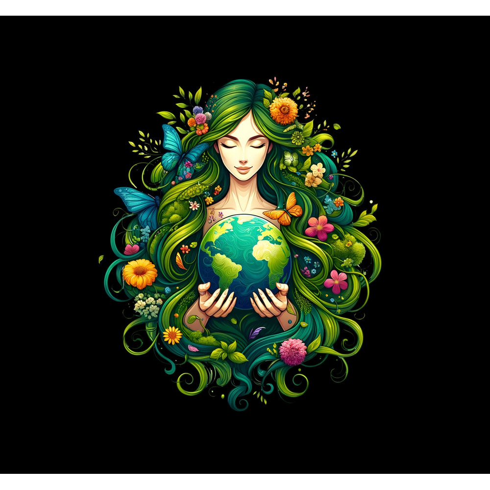 Mother Nature Png, Earth Day Png, Gaia Save Our Planet Png.jpg