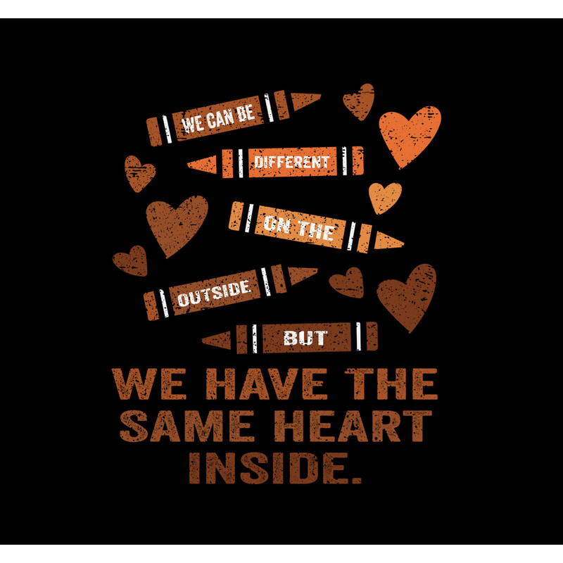 We Have The Same Heart Inside Png, Same Heart Black History Month African American Png.jpg