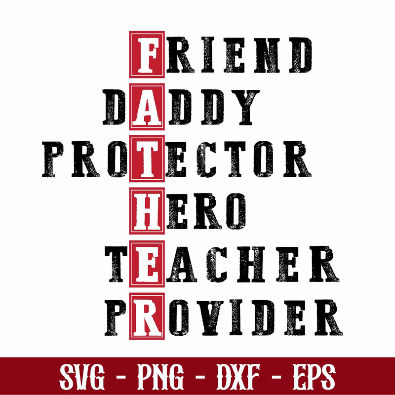 Friend Daddy Protector Hero Teacher Provide Svg, Dad Is My Friend Svg, Father's Day Svg, Funny Dad Svg, Birthday Dad Png, Best Gift For Dad.jpg