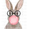 Bubble Bunny png, Bunny png, Easter png, Bubble png, Pink png, Glasses png, sublimation, PNG.jpg