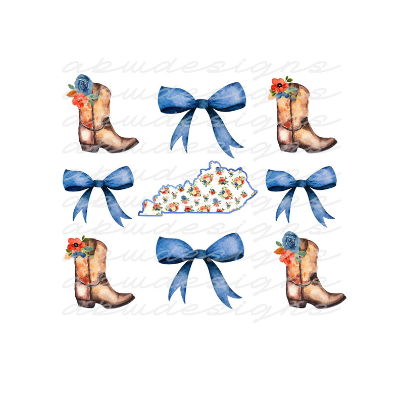 FlowerKYbowsandbootsPNG, Kentucky png, Boot png, Floral png, Flower png, Bow png, Western png, Shabby png, Wilcat png, Bows png, sublimation.jpg