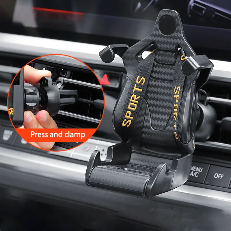360 Rotatable Racing Seat Car Phone Holder Air Vent Mobile Mount Clip For Secure HandsFree Use 7