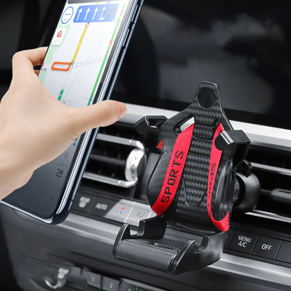 360 Rotatable Racing Seat Car Phone Holder Air Vent Mobile Mount Clip For Secure HandsFree Use 0