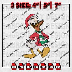 Santa Christmas Donald Duck Embroidery files, Christmas Emb Designs, Disney Machine Embroidery File Digital