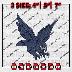 NCAA Monmouth Hawks Mascot Logo Emb files, NCAA Embroidery Designs, 3 size, Monmouth Hawks Machine Embroidery