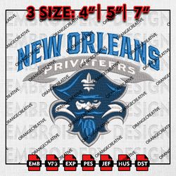 NCAA New Orleans Privateers Logo Emb files, NCAA Embroidery Designs, 3 size, New Orleans Privateers Machine Embroidery