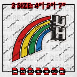 Hawaii Rainbow Warriors Logo Emb files, NCAA Embroidery Designs, 3 size, NCAA Hawaii Rainbow Warriors Machine Embroidery