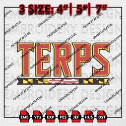 Maryland Terrapins NCAA Writing Emb files, NCAA Embroidery Designs, 3 size, NCAA Maryland Terrapins Machine Embroidery