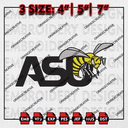 Alabama State Hornets Logo Emb files, NCAA Embroidery Designs, 3 size, NCAA Alabama State Hornets Machine Embroidery
