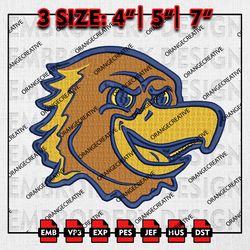Marquette Golden Eagles Head Mascot Emb files, NCAA Embroidery Designs, 3 size,NCAA Marquette Machine Embroidery Digital